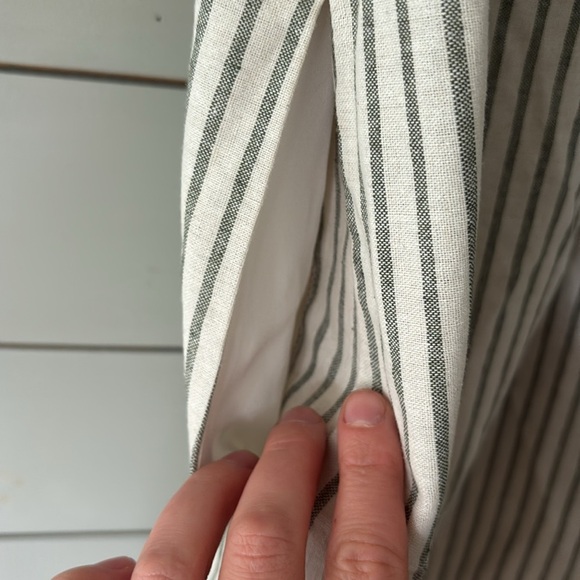 Greylin Striped Linen Blend Button-Front Dress – Size L - Picture 7 of 7